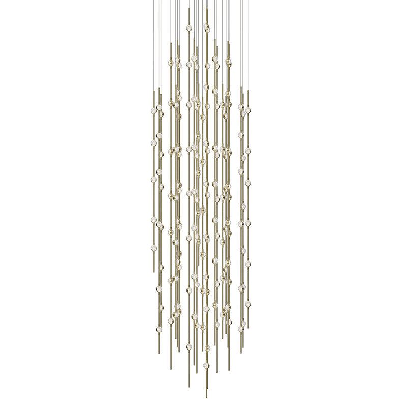 Constellation 156 - Light LED Pendant, Clear, Satin Brass, 2700K