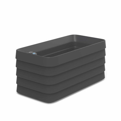 Slat Rectangular Self Watering Planter Box