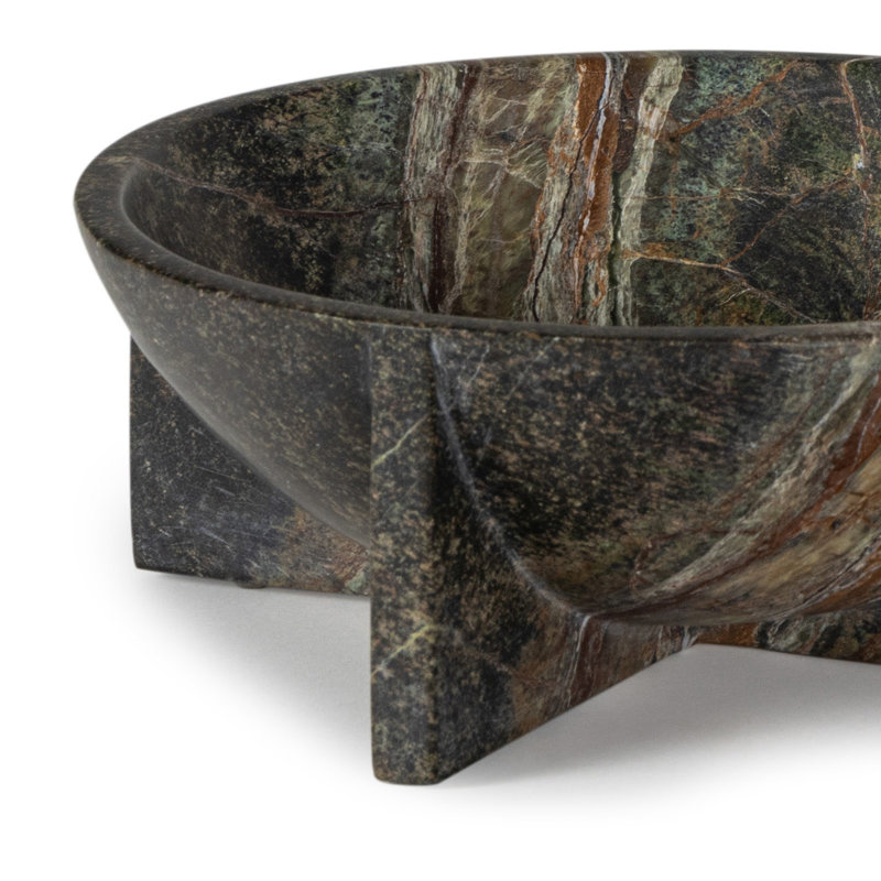 Tribune Marble Bowl Large (Green), 3" H x 8" W x 8" D