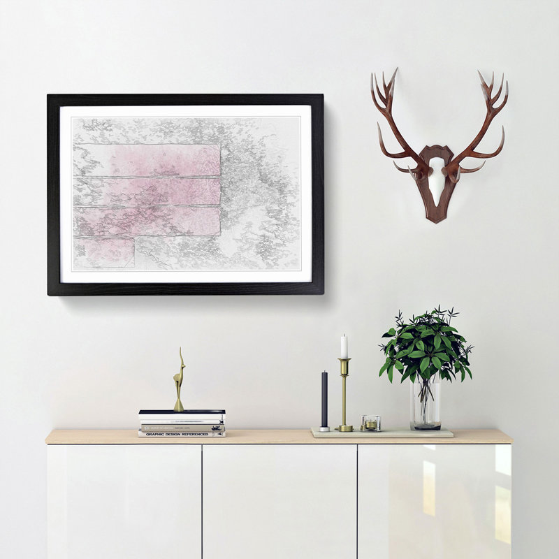 Stacked Bars in Abstract - Framed Print, 48cm H x 65cm W x 2cm D, Black Framed