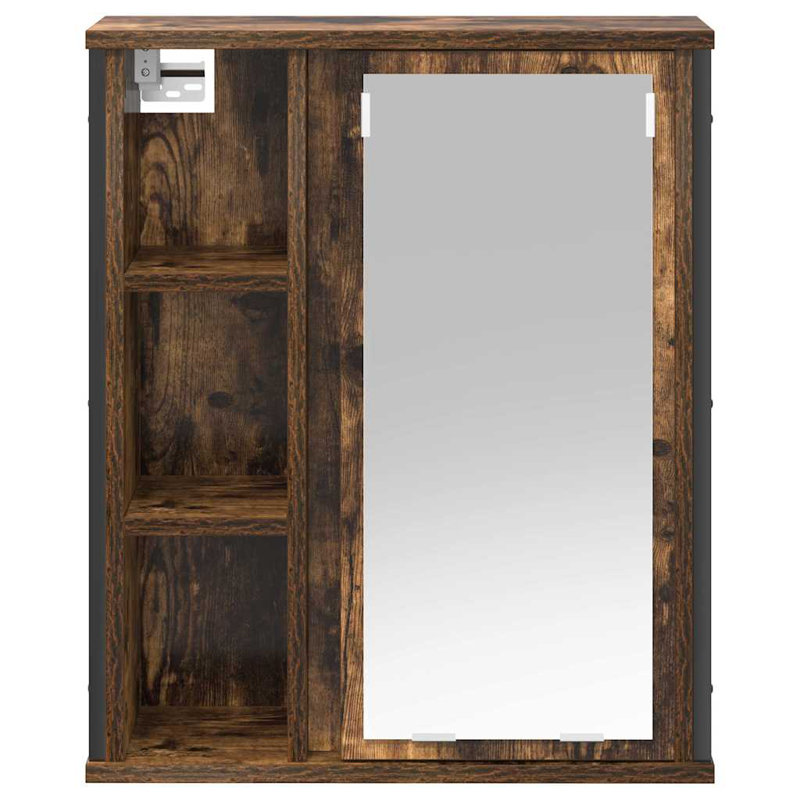 No Mounting / Installation Required Bathroom Cabinet, Smoked Oak