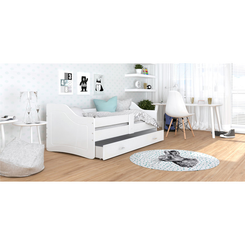 Rosser Cabin Bed with Storage Included, White/White, European Toddler (80 x 160 cm)