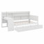 Lit de jour en bois avec tiroirs, ports USB et bureau