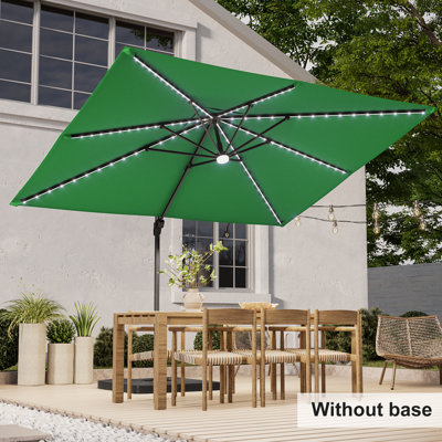 Parasol rectangulaire suspendu en porte-à-faux à manivelle avec support à manivelle inclus 138 po x 108 po Sonceria