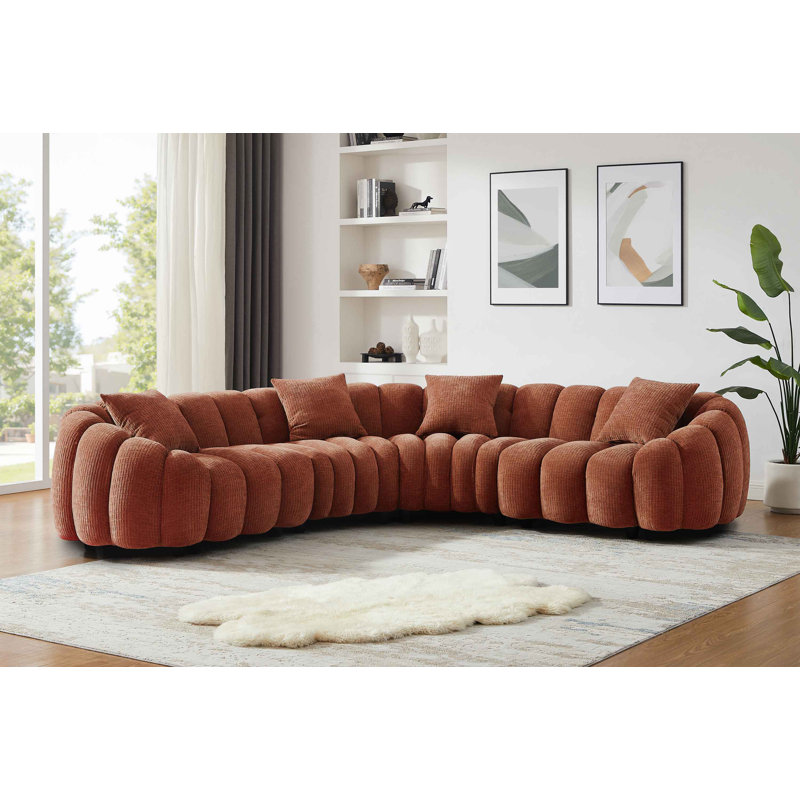 Canapé en forme de L 6 pouces MINIMORE, 28.7" H x 112.2" W x 112.2" D, Rouille