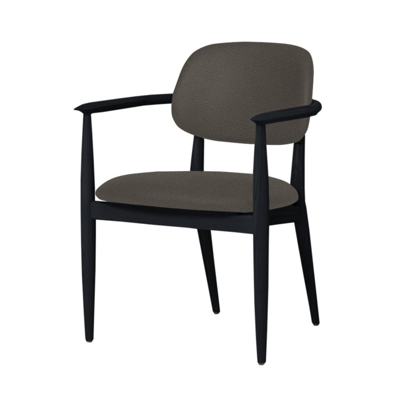 Chaise Slow de Space Copenhagen, Chêne noir, Quartz Milano 2123