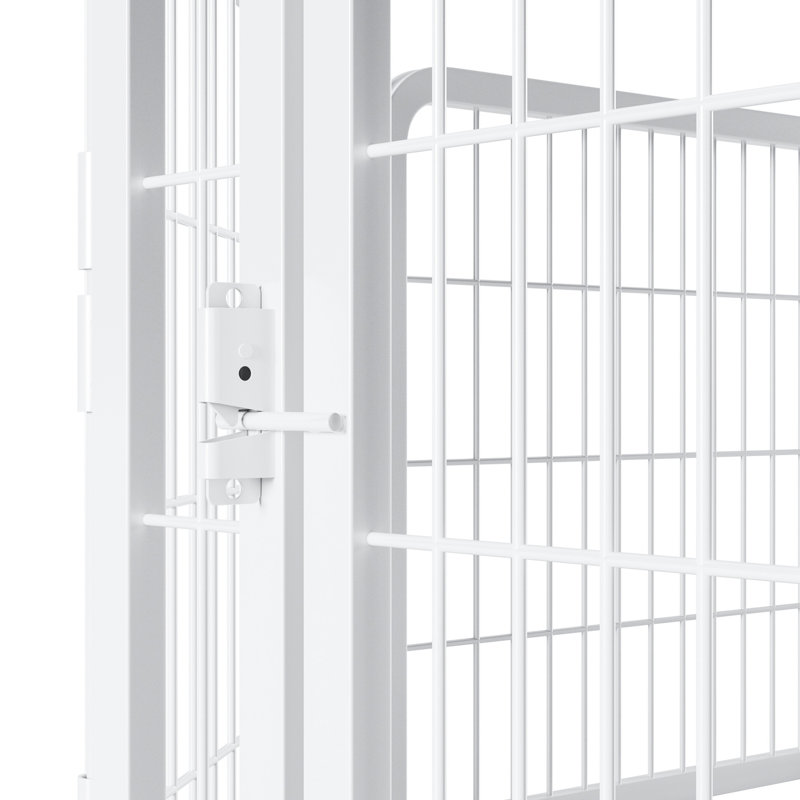 Parc pliable pour chien de 24 po de hauteur, 8 panneaux, enclos pour chiots robuste pour tous les chiens, intérieur extérieur, antirouille et fabrication en fer blanc à hauteur des panneaux pliable