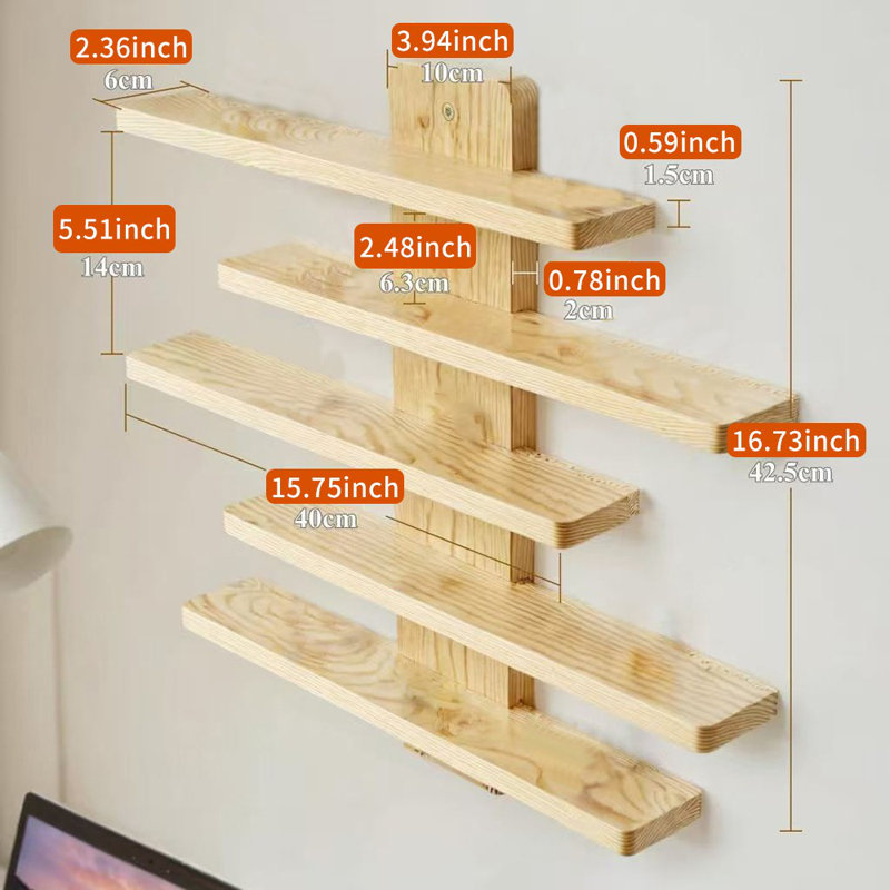 Tablette murale flottante en bois - espace de rangement pour les chambres et les salons