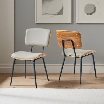 Ensemble de 2 chaises de salle à manger, chaises de salle à manger rembourrées en similicuir de qualité supérieure, coussin éponge à haute résilience, dossier autocollant (ensemble de 2)