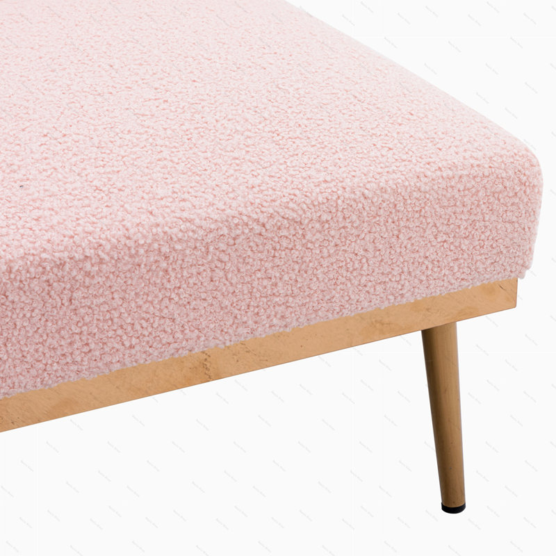 Jameon 40.94" Wide Tufted Upholstered Convertible Sleeper Chair, Pink Teddy