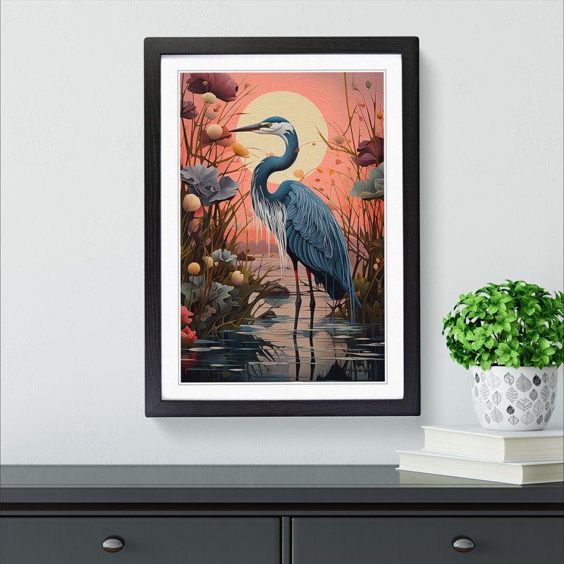 Heron Orphism No.2 - Framed Print