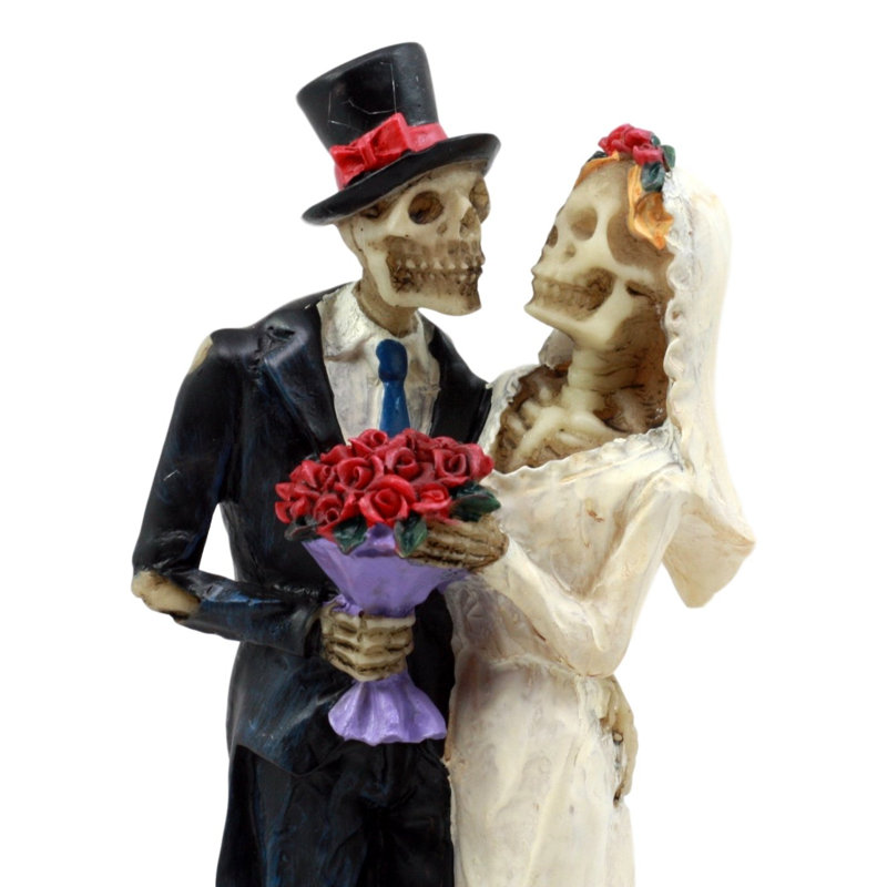 Figurine de bouquet de mariés à fleurs rose et le jour cadeau de l’dead