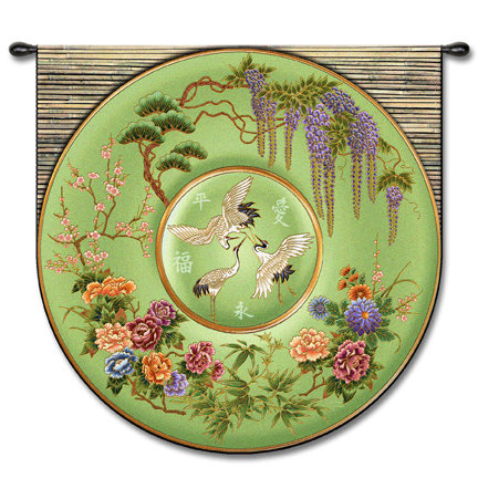 Tapisserie «Abstract Cloisonne Jade» par Acorn Studios