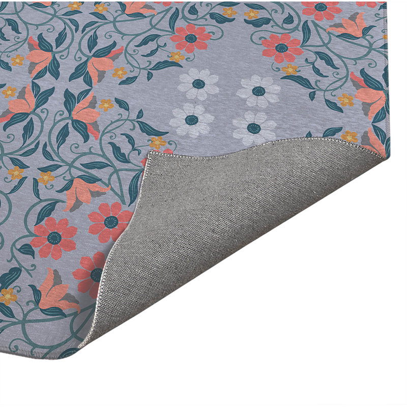Millie Soft Step Outdoor Area Rug, Periwinkle, Rectangle 3' x 2'