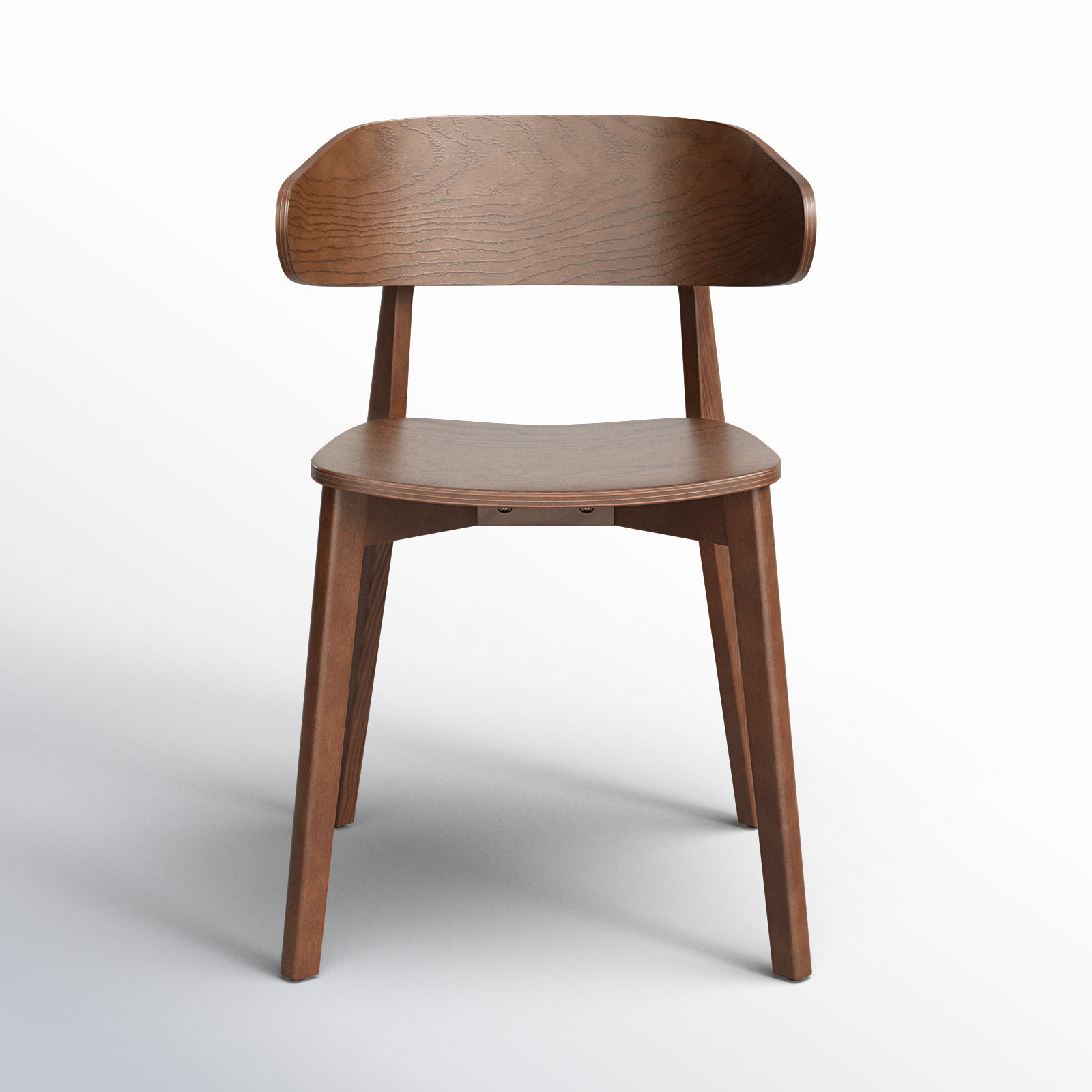 Kassel Solid Wood Wingback Side Chair in Black, Umber Ash