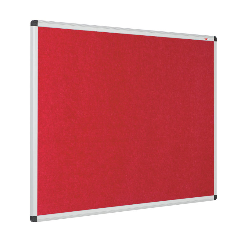 Aluminium Framed Resist-a-Flame Bulletin Board, Red, 120cm H x 120cm W