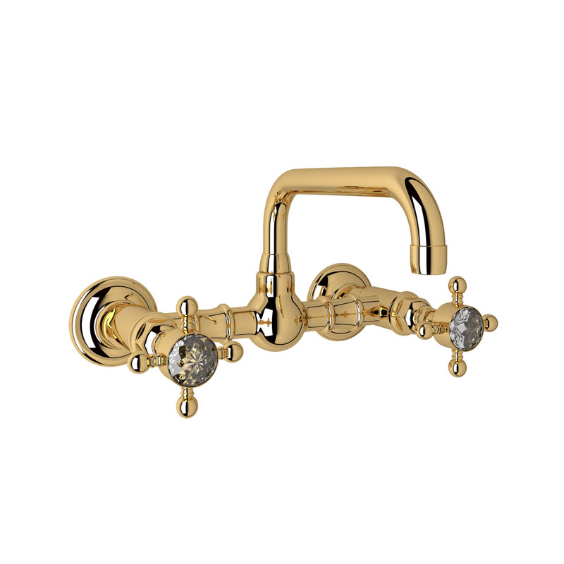 Acqui® Wall Mounted Bathroom Faucet with U-Spout, Inca Brass