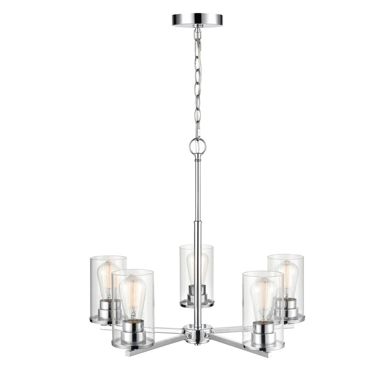 Verlana 5 - Light Dimmable Classic / Traditional Chandelier, Chrome