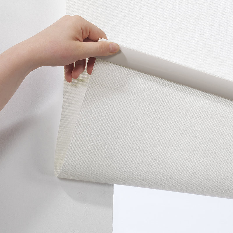 Store semi-transparent texturé en faux lin, Blanc cassé, L 60 po x L 72 po