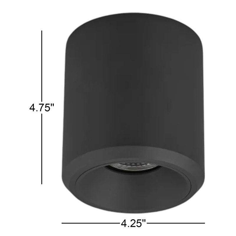 Node 4.25-in Round Integrated LED ETL Certified Surface Mounted Downlight, Beam Angle 33, Black
