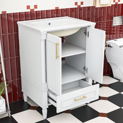 Meuble-lavabo avec tiroir et tablette réglable