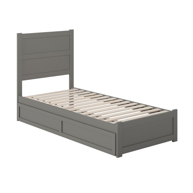 Ivor Solid Wood Trundle Bed, Twin XL, Gray