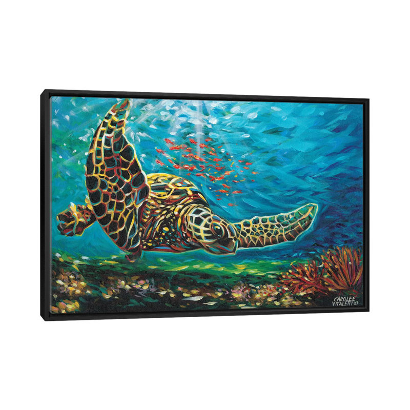 « deep sea naged sea i », reproduction d’impression sur toile tendue, H 18 po x l 26 po x P 1,5 po, Toile avec cadre noir