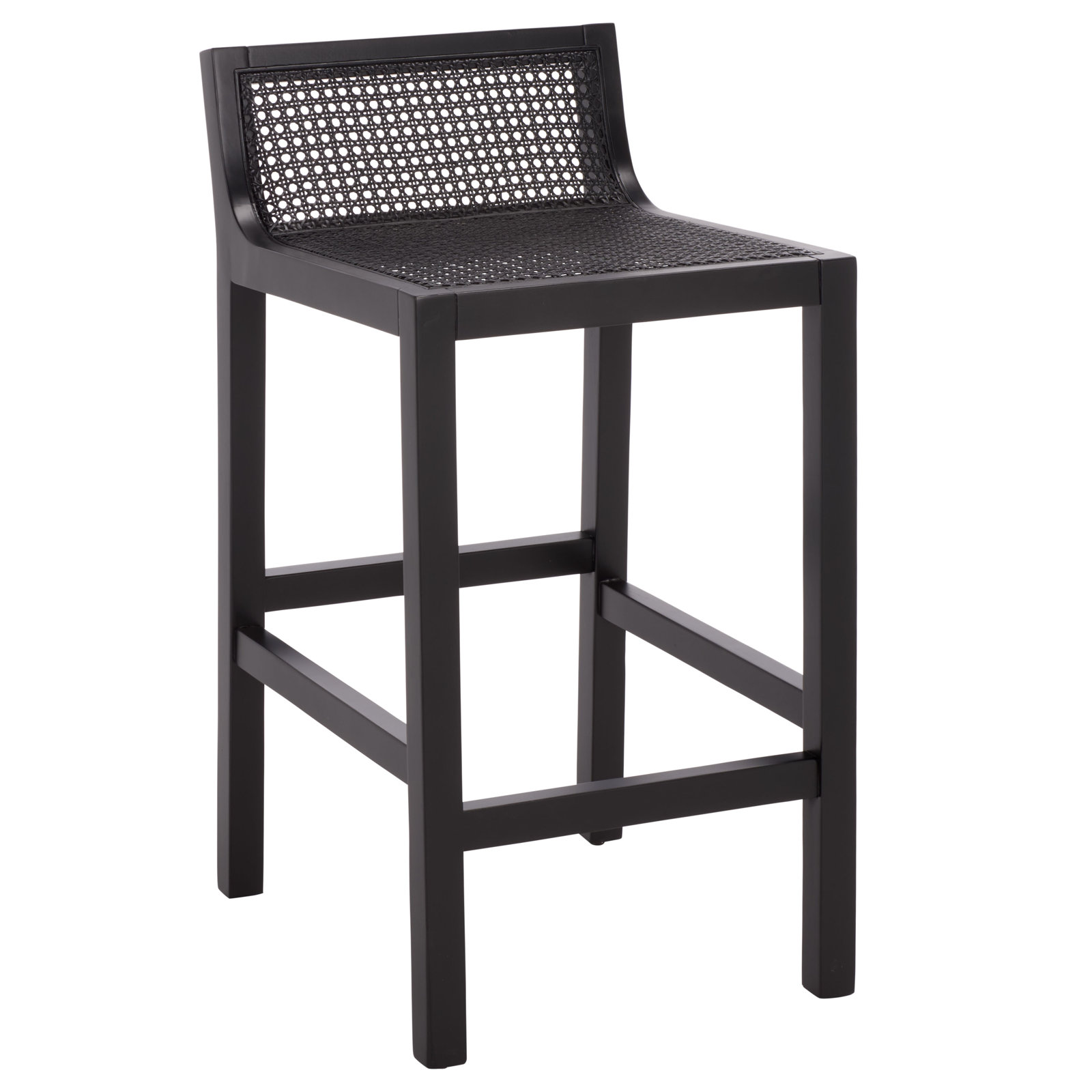 McCarthy Bar Stool, Black / Black, Counter Stool(25.59” Seat Height)