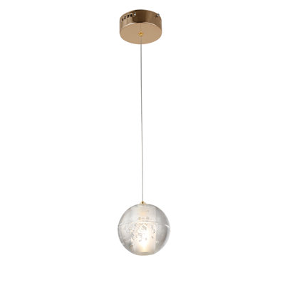 Luminaire suspendu sphère en cristal 1 lumière