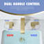 Robinet de lavabo de salle de bain 3 trous en acier inoxydable à contrôle de précision