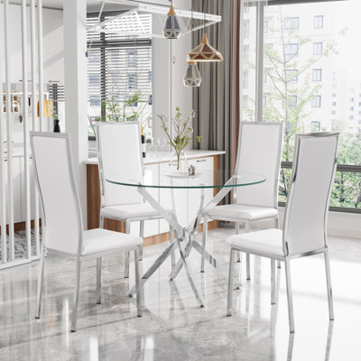 4-Piece Round Pedestal Dining Set