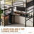 Twin Loft Bed with L-Shaped Desk, Metal Bunk Bed Frame with 2 Open Shelves & Decorative Mesh Panel, Guardrails & Ladder, No Box Spring Needed-316904229