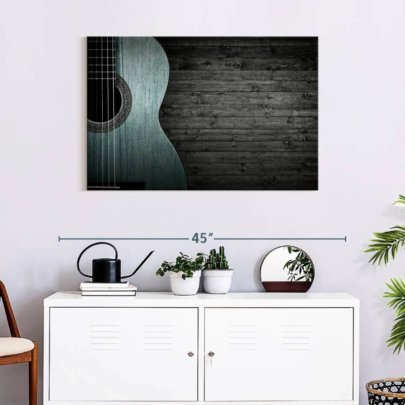 Abarca Vignette, guitare bleue, H 24 po x l 36 po