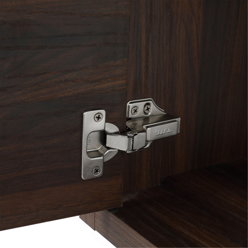 Armoire de salle de bain 48 po avec lavabo, portes et tiroir à fermeture en douceur, montage flottant, 48 po x 18 po, Noyer