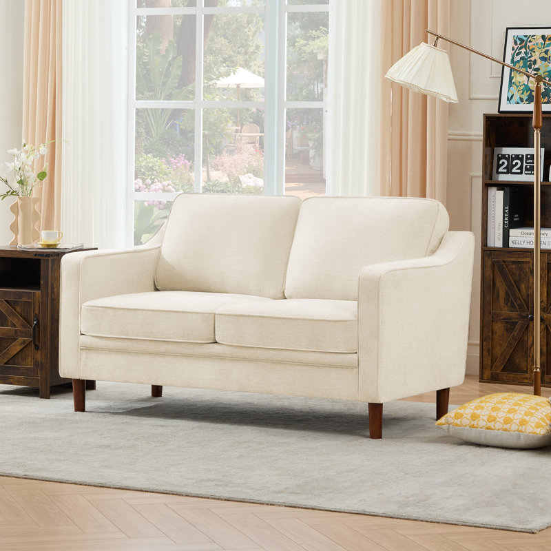 Barton 60'' Upholstered Loveseat Sofa, Beige