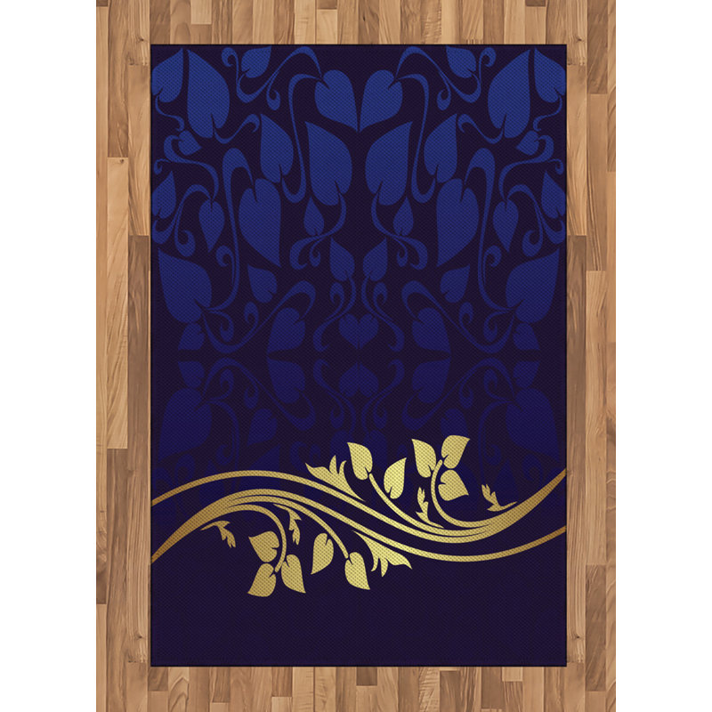 Floral High Density Long Fiber Poly Threads Decorative Area Rug Carpet, Rectangle 4' x 5'8"