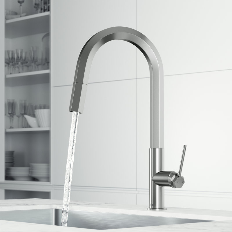 Hart 18" H 1-handle Pull-Down Kitchen Faucet, Stainless Steel