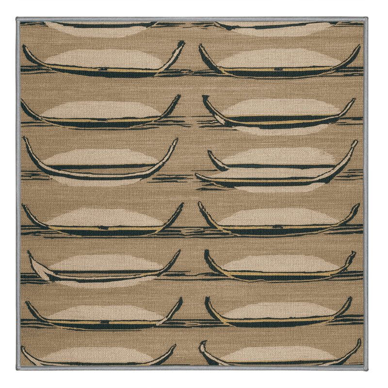 Washable Outrigger Canoes Hawaiian Area Rug, Rectangle 5' x 7'