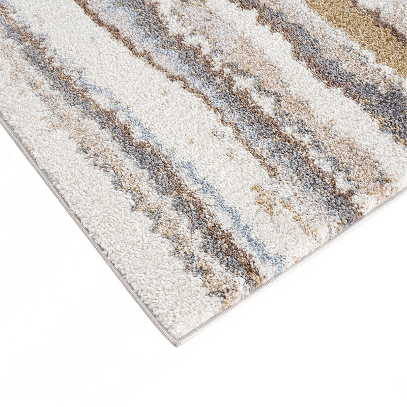 Tapis tissé à rayures abstraites Watercolor, Rectangle 6 pi 6 po x 9 pi