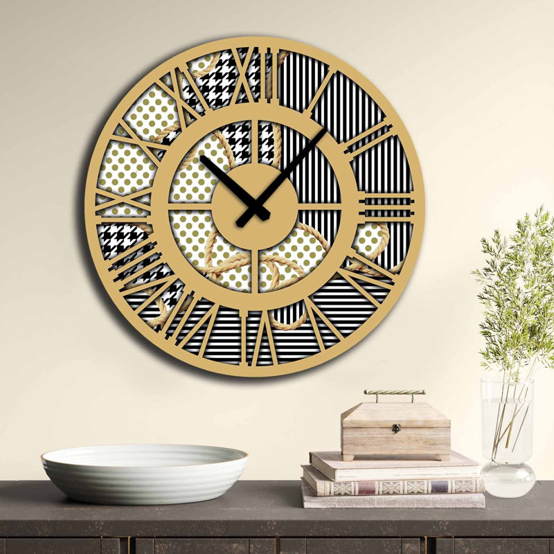 Elegant Decorative Wall Clock, 19.7 inches Diameter | 100% MDF, Thickness: 0.2 inches | Stylish Minimalist Design for Home & Office Decor | Perfect for Living Room, Bedroom, and Kitchen Spaces