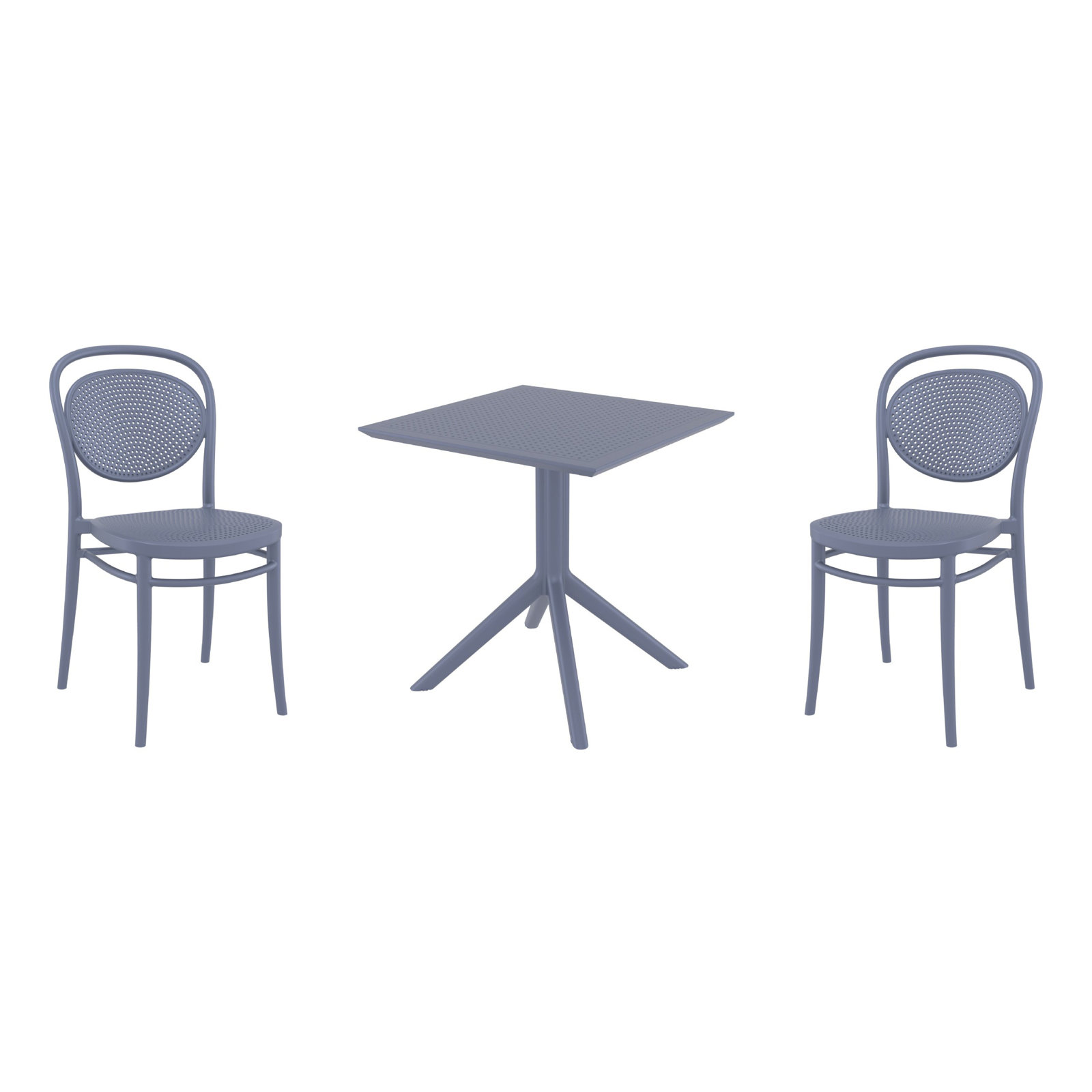 Farrah 28" Patio Bistro Set, Dark Gray