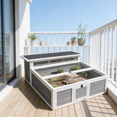 Wooden Tortoise Habitat With Dual-Zone Design
