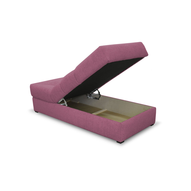 Upholstered Chaise Lounge, Dark Pink