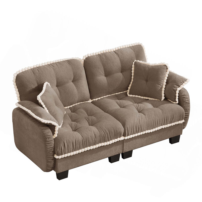 Causeuse ergonomique en chenille avec coussins pour un confort douillet, Brown(2 Seat without Ottoman)
