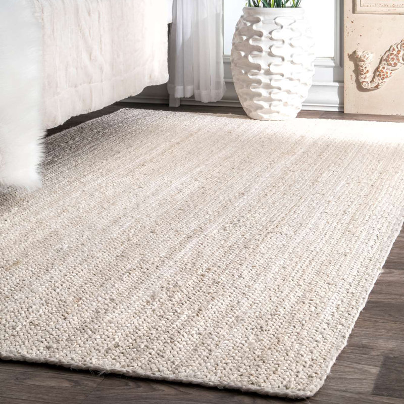 Margot Solid Colour Jute / Sisal Hand Woven Area Rug, Rectangle 183 x 274cm
