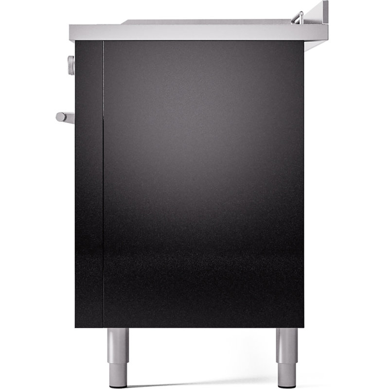 ILVE ProfessionalPlus II 60 Dual Fuel Range, knobs, Liquid Propane, Glossy Black