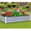 Ensemble de jardin surélevé galvanisé 8 pi 4 po x 1 pi, jardinières surélevées galvanisées pour l'extérieur, grand jardin surélevé en métal pour les légumes.