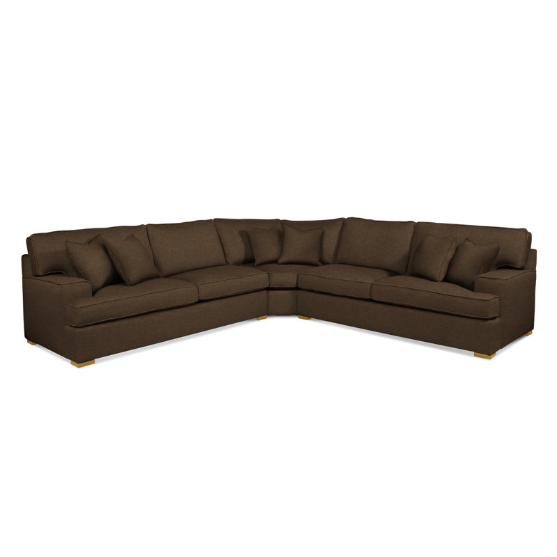 Sadie 3-Piece Upholstered Sectional, Elite Chocolate; 0321-72, Frost White