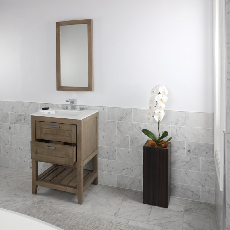 Stile 23.5'' W Single Vanity, No Hole, Horizon Blue, Crema