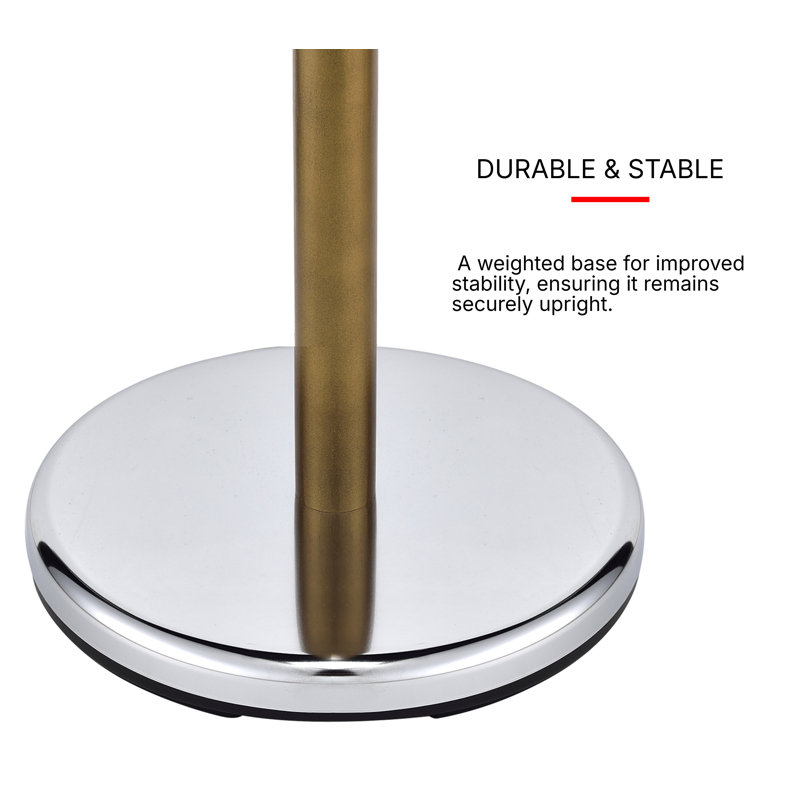 Elegant Chrome and Walnut 6-Hook Coat Rack